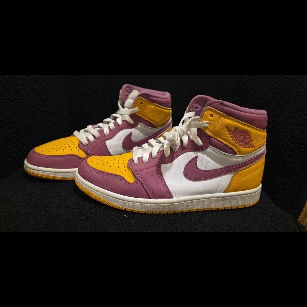 Nike Air Jordans 1 Brotherhood Sneakers in Purple and Yellow LSU TIGERS 10M